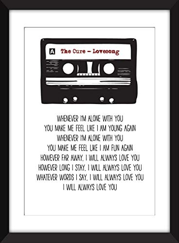 Amazon Com The Cure Lovesong Lyrics Unframed Print Handmade