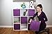 Adorn DUAL HANDLE Foldable Cloth Storage Cube Basket Bins Organizer Containers Drawers, 6 Pack Purple