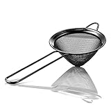 Cocktail Strainer Fine Mesh Strainer Stainless Steel Small Strainer Conical Food Strainers 3 inch Black by Homestia