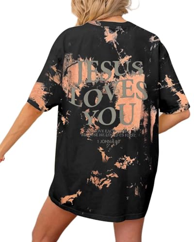 Tarotong Oversized Graphic Tshirt for Women Faith Christian Tie Dye Shirt at Amazon