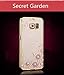 Samsung Galaxy S7 Edge Case,Inspirationc [Secret Garden] Gold and Pink TPU Plating Clear Shiny Cover Series for Samsung Galaxy S7 Edge-Swarovski