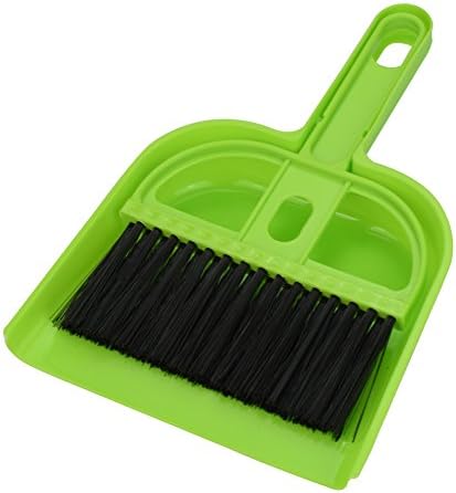 TekKamp Mini 2 in 1 Whisk Broom + Dustpan Brush for Pets Office Home Desk Computer Keyboard Kitchen Car Gap Random Color