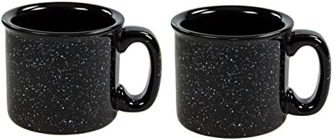 Santa Fe Campfire Coffee & Tea Mug Perfect For Camping or Home , Black 15oz (Pack of 2)