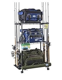 Carretilla de pesca organizada Rolling Rack de alambre