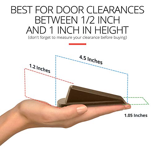 Home Premium Rubber Door Stopper - Multi Surface Door Stop Wedge with Heavy Duty Design - Flexible and Non Scratching Door Holder (20 Pack, Brown)