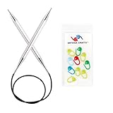 Knitter's Pride Nova Cubics Platina Circular 40-inch (100cm) Knitting Needles Size 4 (3.5mm) with 10 Artsiga Crafts Stitch Markers 320265