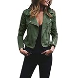 Zipper Up Bomber Jacket Womens Ladies Retro Rivet Casual Coat Outwear