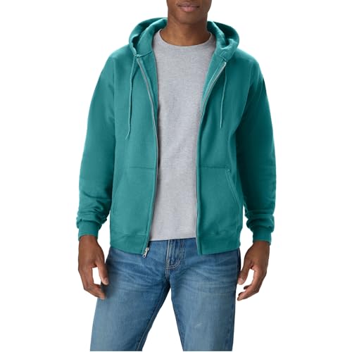 Hanes, EcoSmart Fleece Full-Zip Hoodie for Men, Hooded Sweatshirt, SPANISH MOSS…