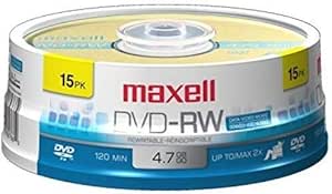 Maxell 635117 4 7 Gb Rewritable Dvd Rw Spindle 15 Pack Maxell Amazon Ca Electronics