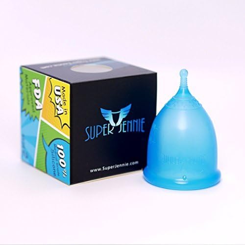 Eco Friendly alternative to Tampons Super Jennie Top Quality Reusable Menstrual Cup, Large, Blue by Super Jennie