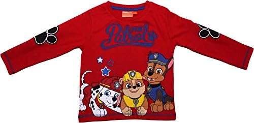 PAW PATROL BOYS rockey Marshall and Chase Embroidered Long Sleeve T Shirt Red 2-3 Years by BestTrend
