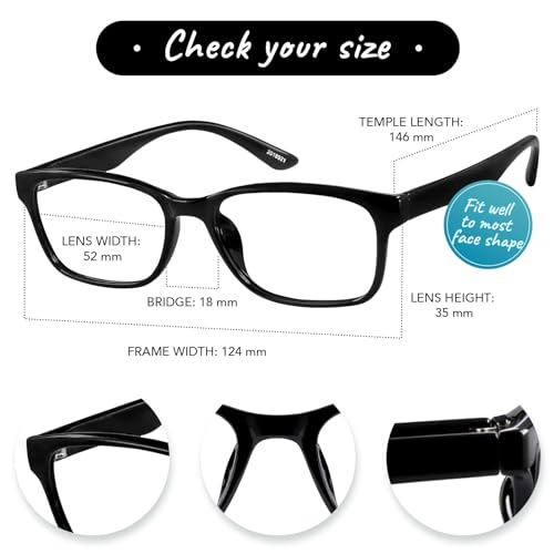 ZENNI Black Rectangle Blue Light Glasses Blue Light Blocking Glasses