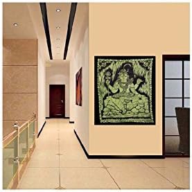 Denika Handicrafts God Shiva Tapestry Bohemian Wall Hanging, Indian Wall Art, Dorm Décor Throw, Indian Wall Tapestries Art