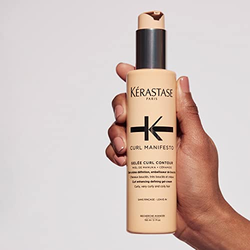 KÉRASTASE CURL MANIFESTO GELEE CURL CONTOUR HAIR SERUM, ENHANCES CURL DEFINITION WITHOUT CRUNCH, ANTI-FRIZZ WITH SHEA BUTTER FOR ALL WAVY, CURLY, VERY CURLY & COILY HAIR, 5.07 FL OZ