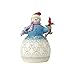 Enesco Jim Shore Heartwood Creek Snowman w/Cardinal on Branch