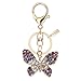 Bling Crystal Butterfly Design Keychain Key Ring Purple MZ835-1