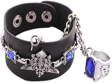 So Beauty Black deacon Cartoon Character Sapphire Bracelet Ring
