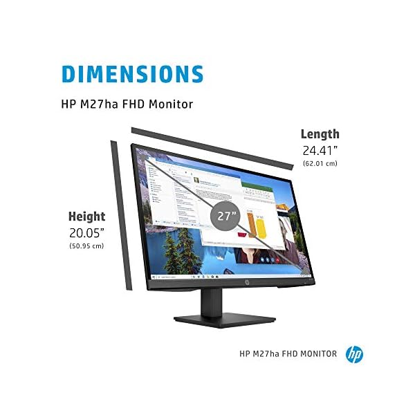 HP M27ha FHD MonitorFull HD Monitor(1920 x 1080p) IPS Panel and Built