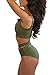 Prograce Women's Sexy Criss Cross High Waisted Bandage 2PCS Bikini Set, 2XL Army Green