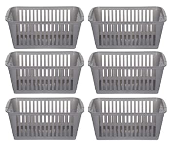 Silver Plastic Handy Basket Storage Basket, Pack of 18