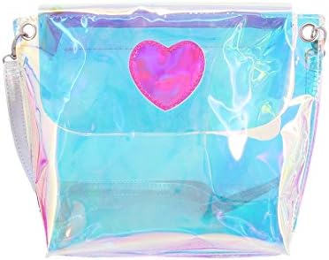 Candice Women Transparent Fashionable Hologram Holographic Handbag Shoulder Bag Crossbody Bag Purse Evening Bag for Gift