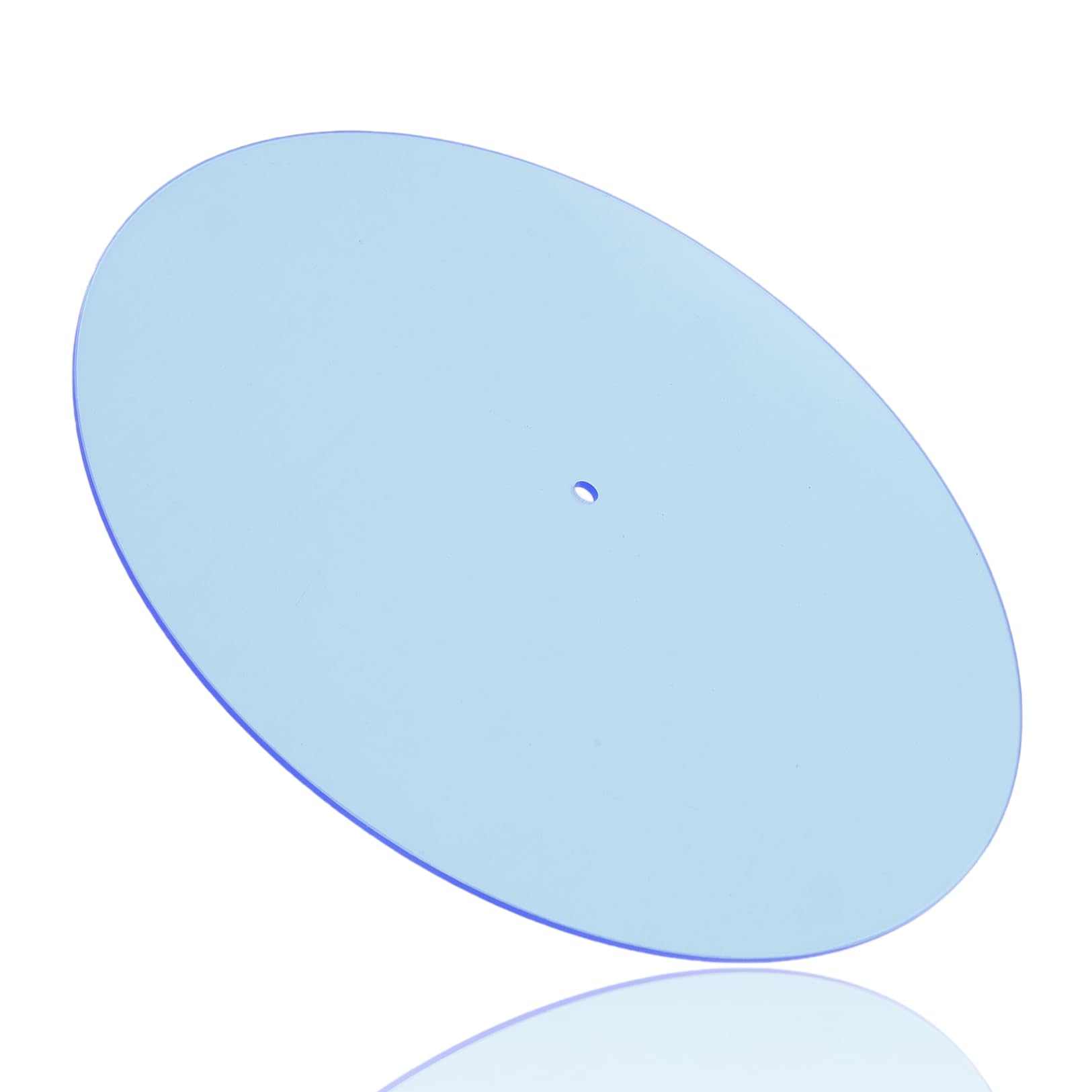 Turntable Mat Transparent Acrylic Reduce Static Dust Noise Record Platter Slipmat for 12 Inch Vintage Record Player (Light Blue)