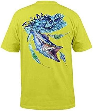 Salt Life Mens Wahoo Wacker Graphic SS Pocket Tee Shirt (Small) Margarita Yellow