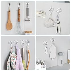 VIS'V Suction Cup Hooks, Small Clear Heavy Duty
