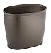 MetroDecor mDesign Oval Wastebasket Trash Can for Bathroom, Kitchen, Office - Bronze