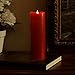 Remote Control 3D Moving Flame Led Candle with Timer, Battery Operated Candle for Home and Christmas Decoration, 3x9 Inch, Red