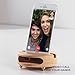 Cell Phone Stand, Mate2GO Desk Phone Stand, Handmade Wood Phone Stand with Sound Amplifier as Gift,Table Dock Smartphone Tablet Stands Holder Dock for iPhone, Samsung, LG,Kindle,Tablets -- White Beech