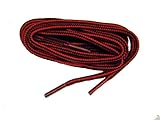 Rugged Wear Red - Black Round Polyester Boot Laces Shoelaces - 2 Pair Pack