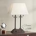 Regency Hill Charlton Traditional Desk Table Lamp with Hotel Style USB and AC Power Outlet in Base 26
