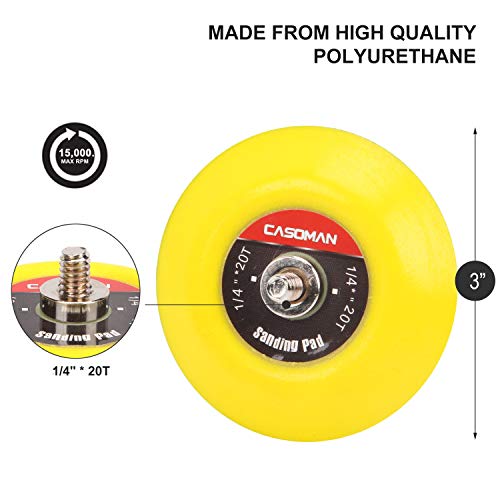 CASOMAN 3-Inch Dual-Action Hook & Loop Fastener Flexible Backing Plate, 3"/ 75mm Polishing Pad with 1/4"-20 Threads, 4 PCS Set - Thumbnail 2