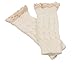 Womens Lady's Lace Trim Knitted Fingerless Gloves