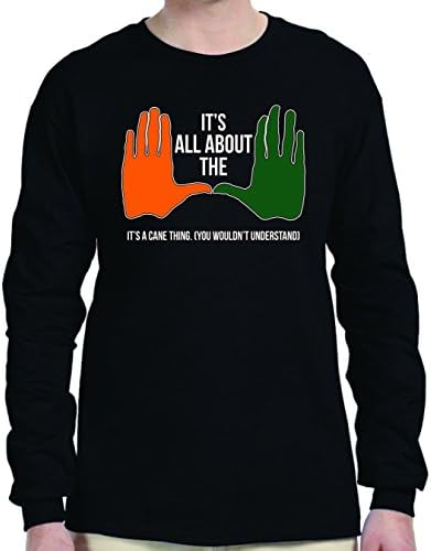 U of M Long Sleeve Graphic T-Shirt - All About the "U", It's A Cane Thing - XX Large Black