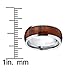 Titanium Ring Wedding Band, Engagement Ring with Real Wood Inlay, 8mm Comfort Fit Sizes 6 to 13