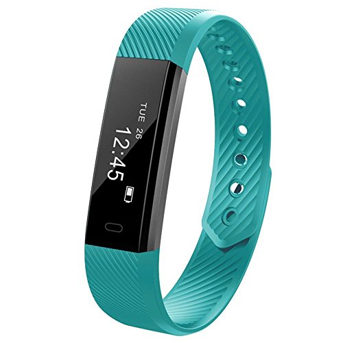 Kanzd Bluetooth Smart Watch Bracelet Wristband Pedometer Sport Fitness Tracker ID115 (Sky Blue)