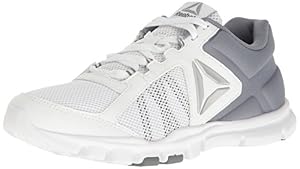 Image of Reebok Women's Yourflex Trainette 9.0 MT Running Shoe, White/Asteroid Dust/Silver Met/Grey, 8.5 M US