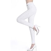 neezeelee Dress Pants for Women Comfort Stretch Slim Fit Leg Skinny High Waist Pull on Pants with Pockets for Work (White,16 Long)