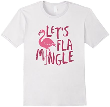 Mens Let's Flamingle T-Shirt Medium White