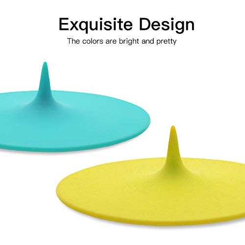 Food Grade Silicone Cup Lids, IPHOX Creative Water droplet design Mug Cover [Set of 6] Anti-dust, Airtight Seal, Silicone Drink Cup Lids, Hot Cup Lids (Lids-Droplet) - Thumbnail 4