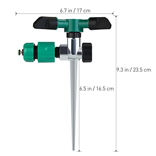 BESTOMZ 360 Degree Lawn Sprinkler 3-Arm Lawn Garden Sprinkler