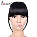 LEEONS Clip on Bangs Black Fringe Hair Extensions 6
