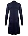 BILY Womens Open Front Lightweight Jersey Classic Long Sleeve Cardigan Navy XX-Large