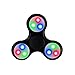 Windy City Novelties 2nd Gen Push Activated 3 Flashing Modes LED Glow Premium Fidget Focus Spinner Toy for Stress Relief, ADHD, Anxiety & Rave/EDM (Black)