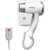 Wall Mounted Hair Dryer with USB Charging Port for Bathroom - 110V Professional Blow Dryer, Fast Drying Salon Motor &amp; Dual Voltage Support, Includes Stand Rack, Screws+Adhesive