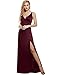 ANGVNS Women Strap Sleeveless Split Side Evening Dress Long Evening Gown