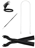 JustinCostume 1920s Accessories Headband Necklace Gloves Cigarette Holder (AH)