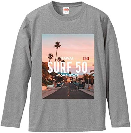 Amazon Lindwurm Tシャツ メンズ 長袖 ロングtシャツ レディース おしゃれ 夕日 ヤシの木 フォトt ストリート ハワイ アロハ Surf Aloha ユニセックス プリントtシャツ Tシャツ カットソー 通販